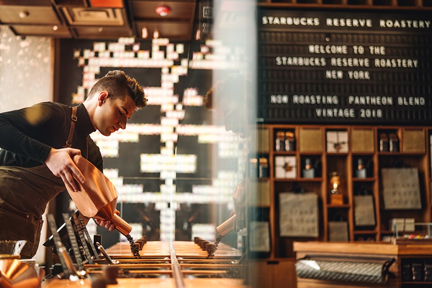 Barista at the Scooping Bar in the New York Roastery