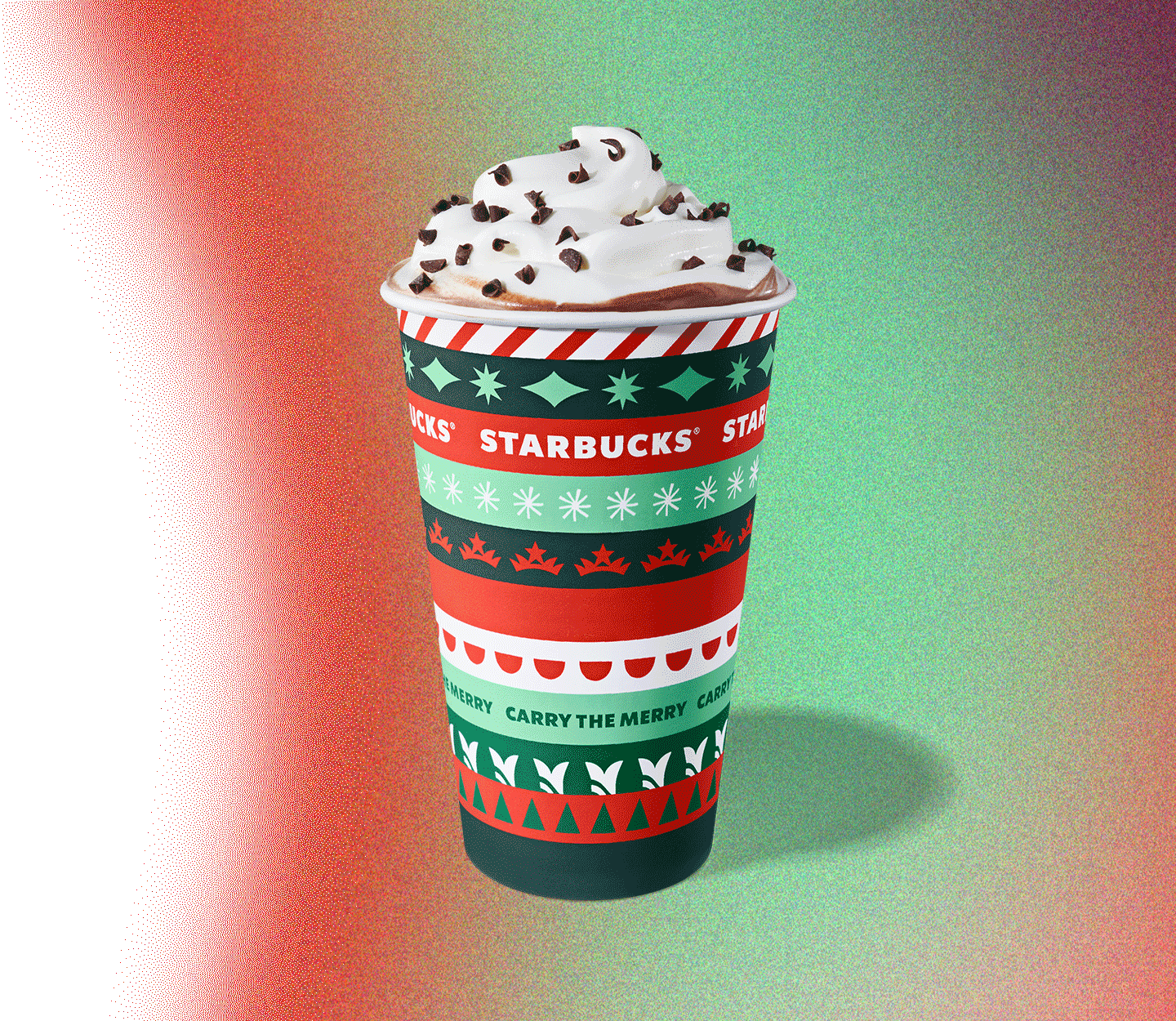 Peppermint Mocha in a holiday cup.