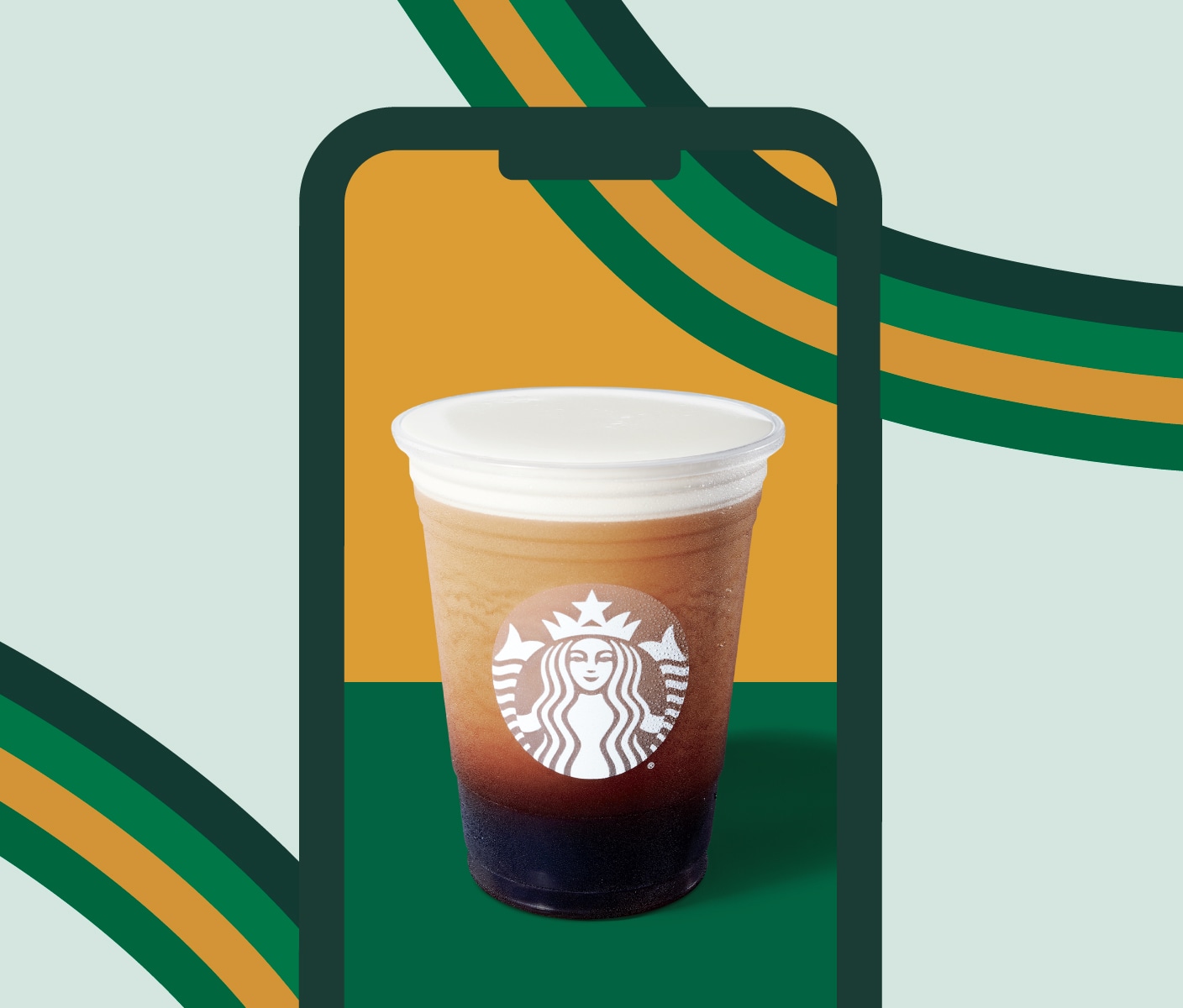 Nitro cold brew on mobile phone screen