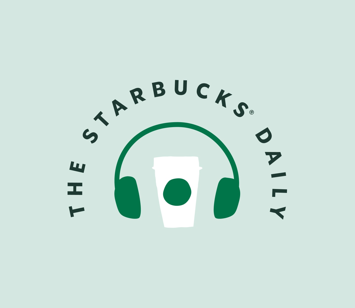 Green headphones and a Starbucks hot cup sit under The Starbucks Daily logo.