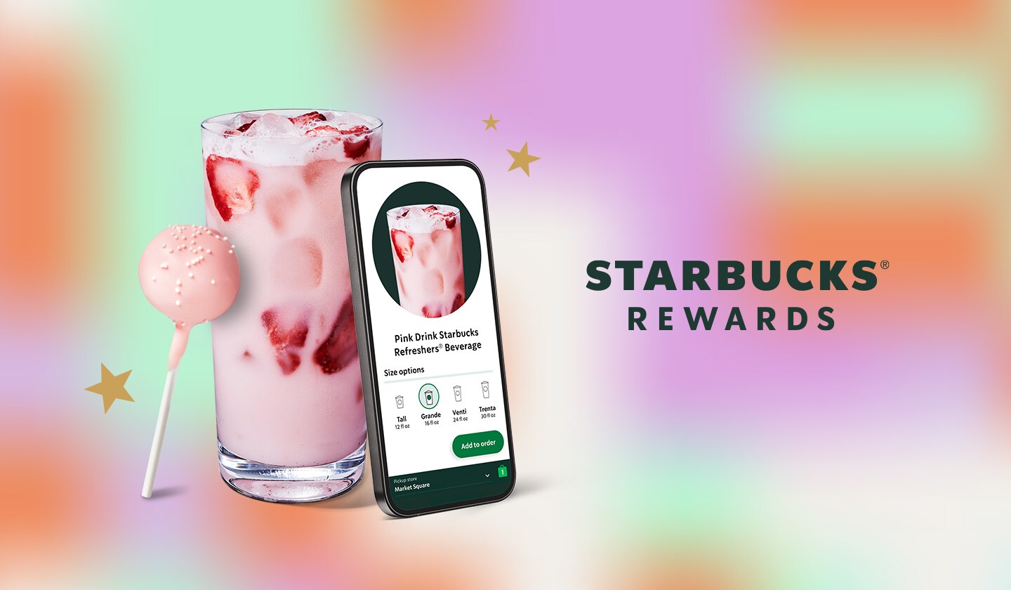 Pink drink and a birthday cake pop.