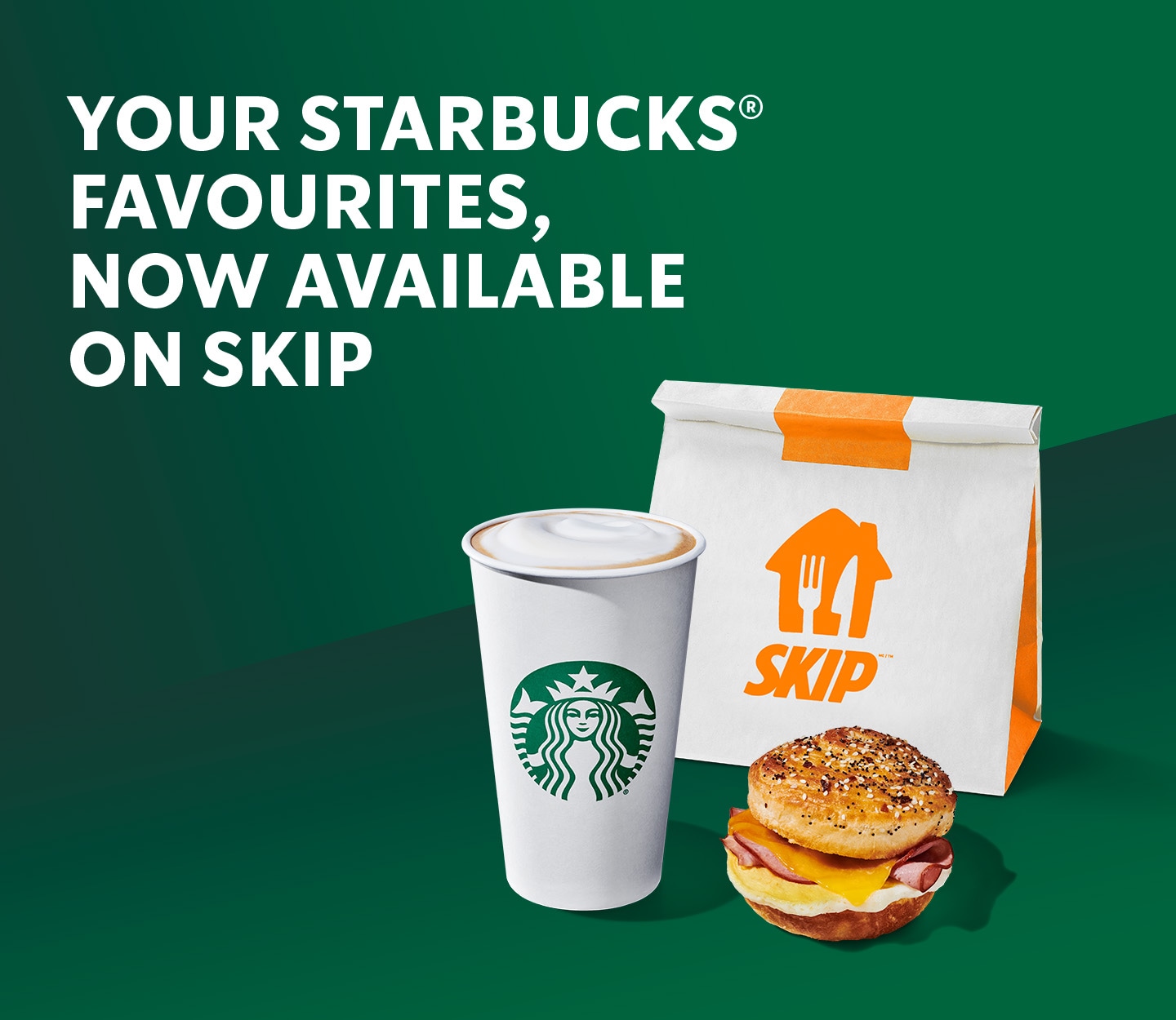 YOUR STARBUCKS FAVOURITES NOW ON SKIP | Starbucks products with Skip takeout bag