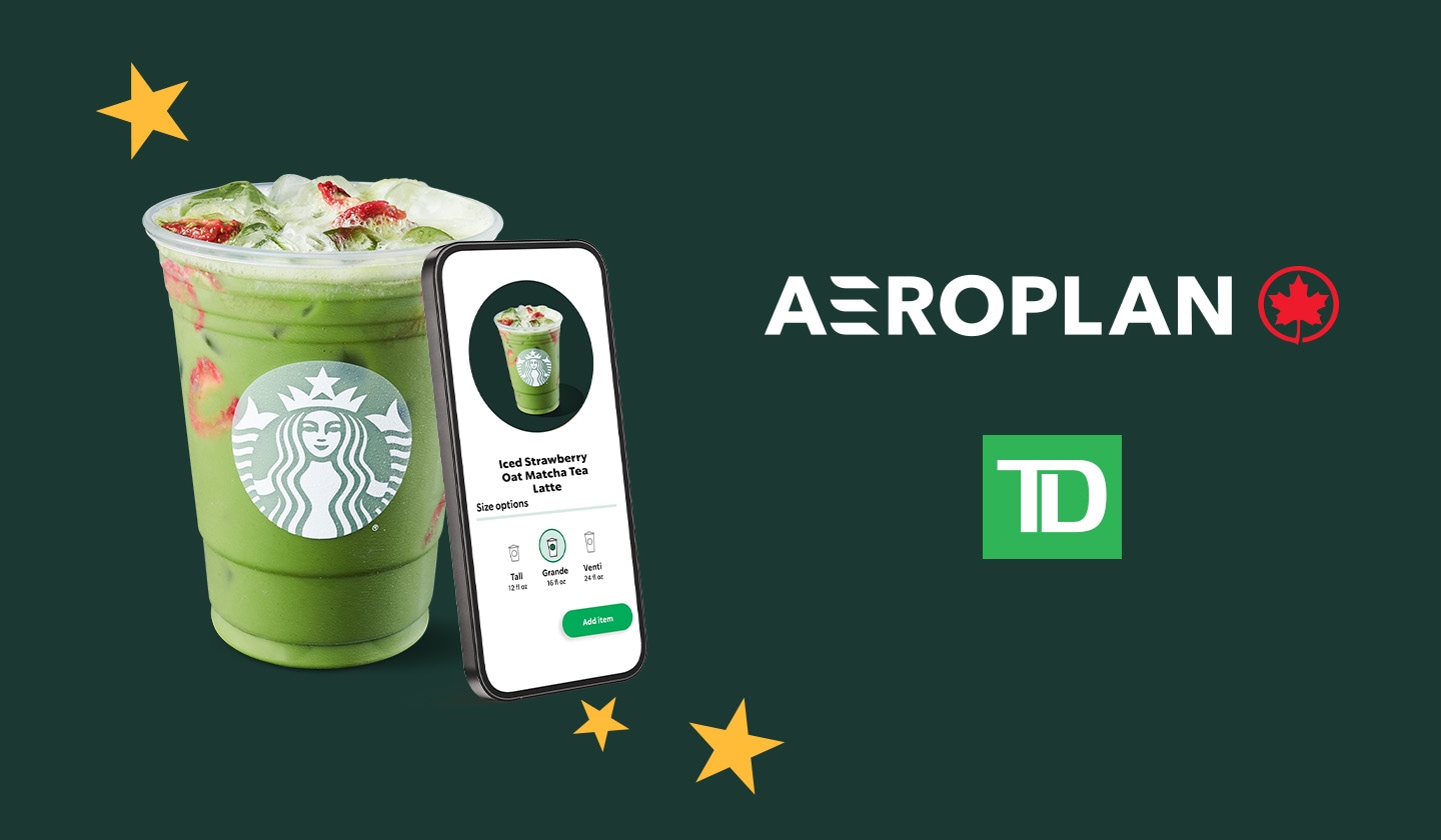 Starbucks® app with Aeroplan and TD logo