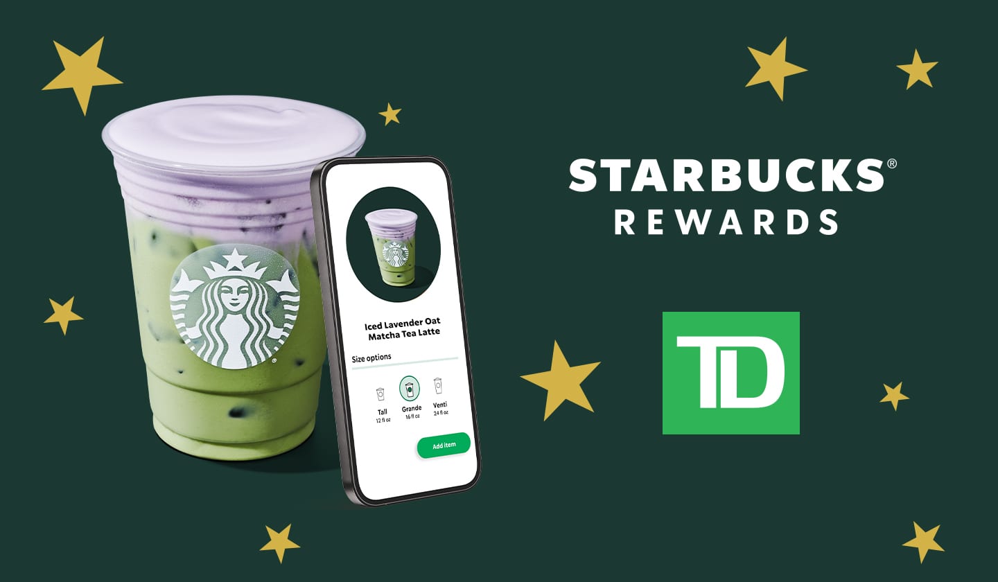 Starbucks® app with TD logo
