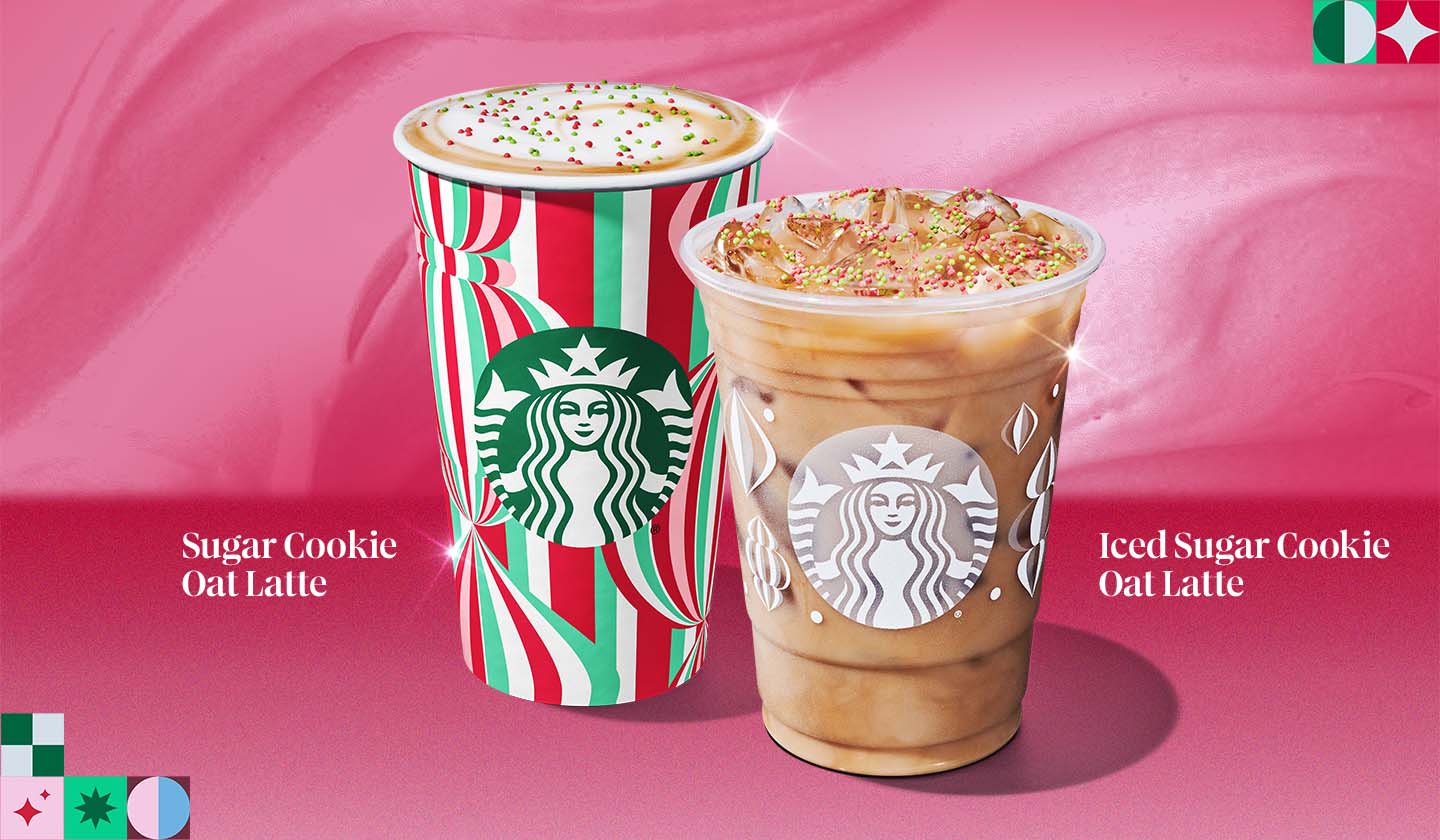 Sugar Cookie Oat Latte and Iced Sugar Cookie Oat Latte