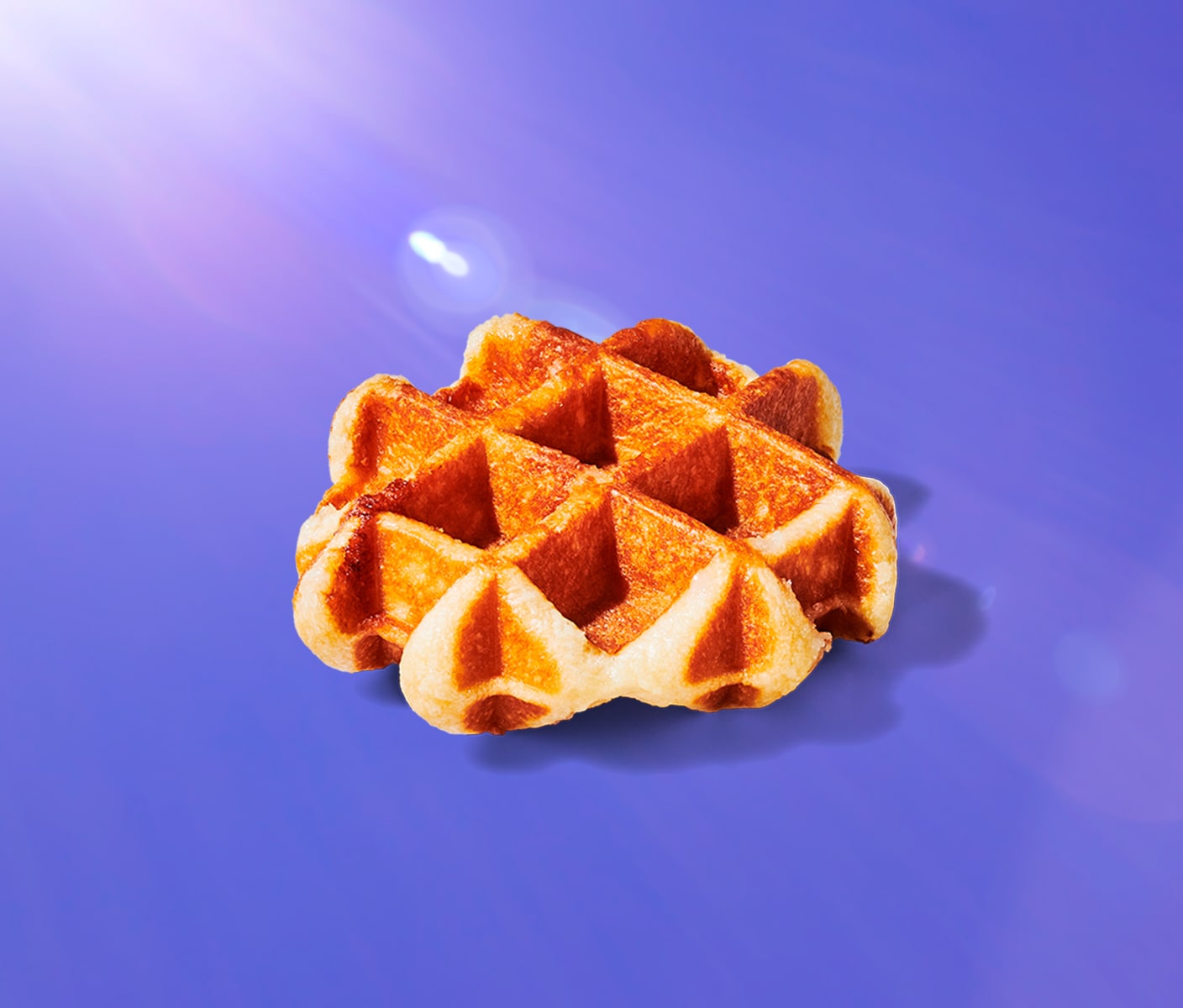 Waffle on a purple background.