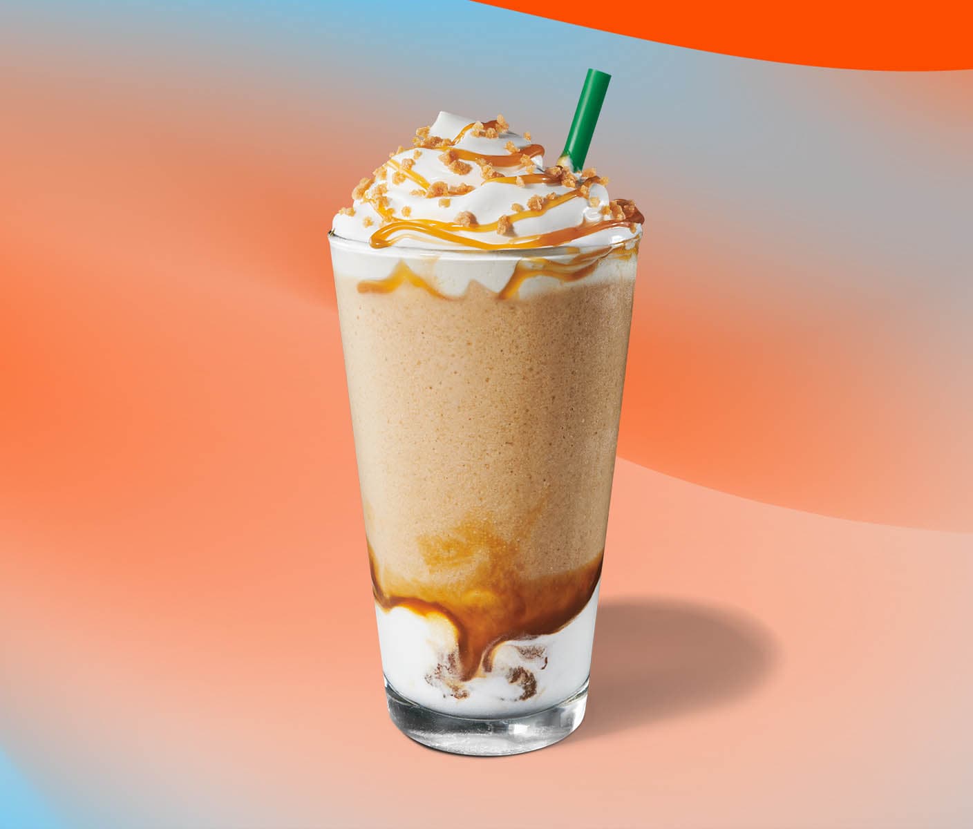 Boisson frappée avec garniture au caramel