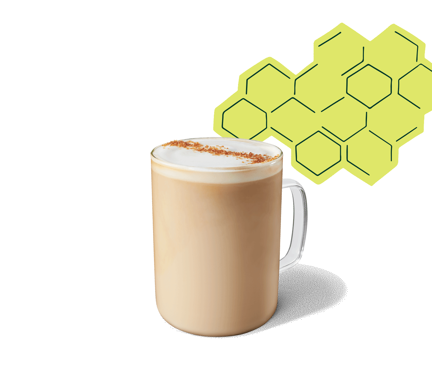Latte miel et avoine dans une tasse en verre.
