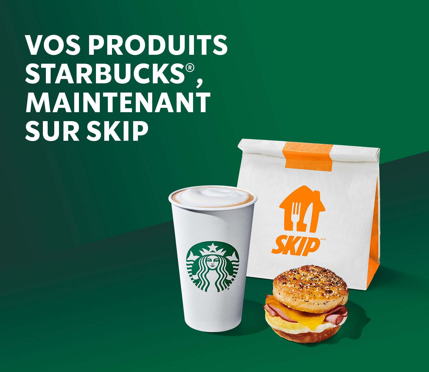 VOS PRODUITS STARBUCKS MAINTENANT SUR SKIP | Produits Starbucks avec un sac pour emporter Skip