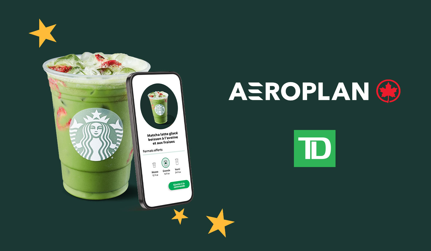 L'appli Starbucks® avec logo Aeroplan et TD