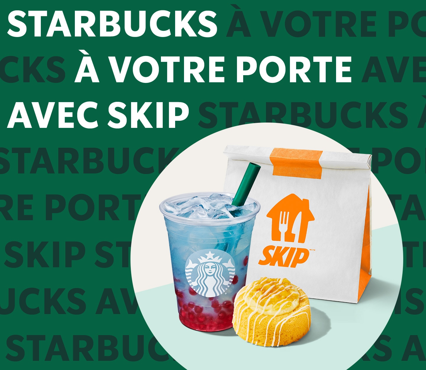 Starbucks à votre porte avec Skip | Produits Starbucks avec un sac pour emporter Skip