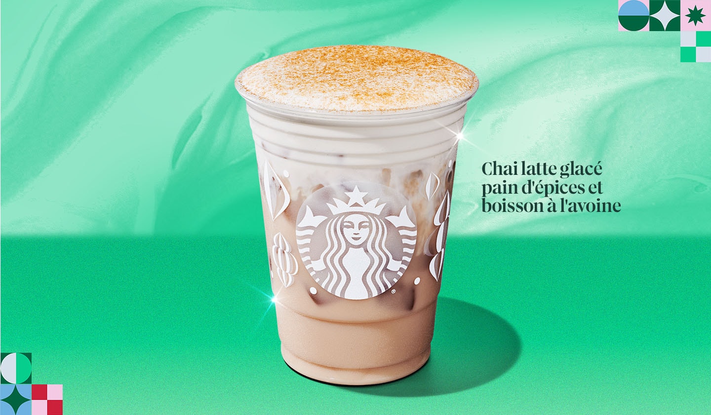 Chai latte glacé pain d’épices et boisson à l’avoine