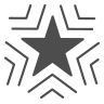 Radiating star. Illustration.