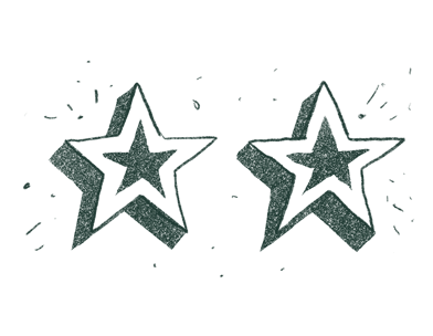 Deux étoiles en mouvement. Animation.